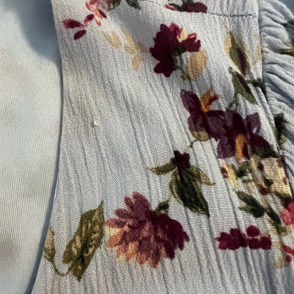 WAYF Blouson V Neck Blue Floral Print Midi Dress in Rayon Gauze sz S - Picture 14 of 16